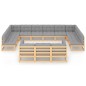 vidaXL Juego de muebles de jardín 13 pzas y cojines madera maciza pino vidaXL Juego de muebles de jardín 13 pzas y cojines madera maciza pino