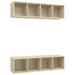 vidaXL Muebles de salón de pared 2 uds madera ingeniería roble Sonoma