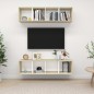 vidaXL Muebles de salón de pared 2 uds blanco y roble Sonoma
