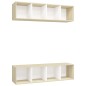 vidaXL Muebles de salón de pared 2 uds blanco y roble Sonoma