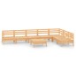 vidaXL Juego de muebles de jardín 8 piezas madera maciza de pino vidaXL Juego de muebles de jardín 8 piezas madera maciza de pino