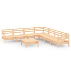 vidaXL Juego de muebles de jardín 8 piezas madera maciza de pino