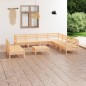 vidaXL Juego de muebles de jardín 10 piezas madera maciza de pino vidaXL Juego de muebles de jardín 10 piezas madera maciza de pino