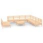 vidaXL Juego de muebles de jardín 10 piezas madera maciza de pino vidaXL Juego de muebles de jardín 10 piezas madera maciza de pino
