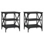vidaXL Mesas auxiliares 2 uds madera contrachapada negro 40x42x50 cm