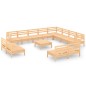 vidaXL Juego de muebles de jardín 13 piezas madera maciza de pino