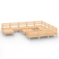 vidaXL Juego de muebles de jardín 12 piezas madera maciza de pino