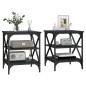 vidaXL Mesas auxiliares 2 uds madera contrachapada negro 40x42x50 cm