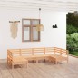 vidaXL Juego de muebles de jardín 6 piezas madera maciza de pino