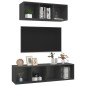vidaXL Juego de muebles de salón 2 piezas madera de ingeniería gris vidaXL Juego de muebles de salón 2 piezas madera de ingeniería gris