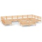 vidaXL Juego de muebles de jardín 13 piezas madera maciza de pino vidaXL Juego de muebles de jardín 13 piezas madera maciza de pino