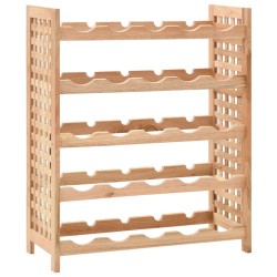 vidaXL Botellero para 25 botellas madera maciza de nogal 63x25x73 cm