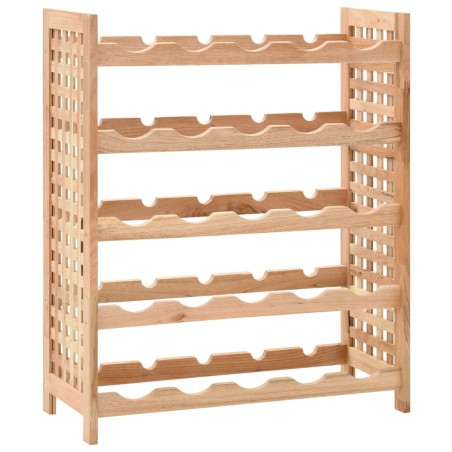 vidaXL Botellero para 25 botellas madera maciza de nogal 63x25x73 cm