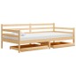 vidaXL Sofá cama con cajones madera de pino maciza 90x200 cm vidaXL Sofá cama con cajones madera de pino maciza 90x200 cm