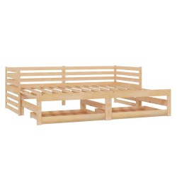 vidaXL Sofá cama extraíble madera maciza de pino 2x(90x200) cm