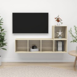 vidaXL Juego de muebles de salón 2 pzas madera ingeniería roble Sonoma