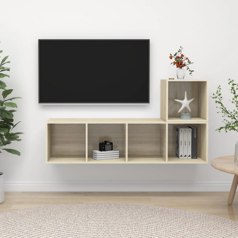 vidaXL Juego de muebles de salón 2 pzas madera ingeniería roble Sonoma