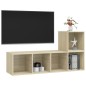 vidaXL Juego de muebles de salón 2 pzas madera ingeniería roble Sonoma