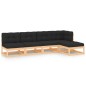vidaXL Juego de muebles de jardín 5 pzas y cojines madera maciza pino vidaXL Juego de muebles de jardín 5 pzas y cojines madera maciza pino