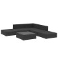 vidaXL Set muebles de jardín 6 piezas y cojines ratán sintético negro vidaXL Set muebles de jardín 6 piezas y cojines ratán sintético negro