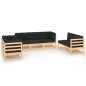 vidaXL Juego de muebles de jardín 7 pzas y cojines madera maciza pino vidaXL Juego de muebles de jardín 7 pzas y cojines madera maciza pino
