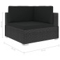 vidaXL Set muebles de jardín 6 piezas y cojines ratán sintético negro vidaXL Set muebles de jardín 6 piezas y cojines ratán sintético negro