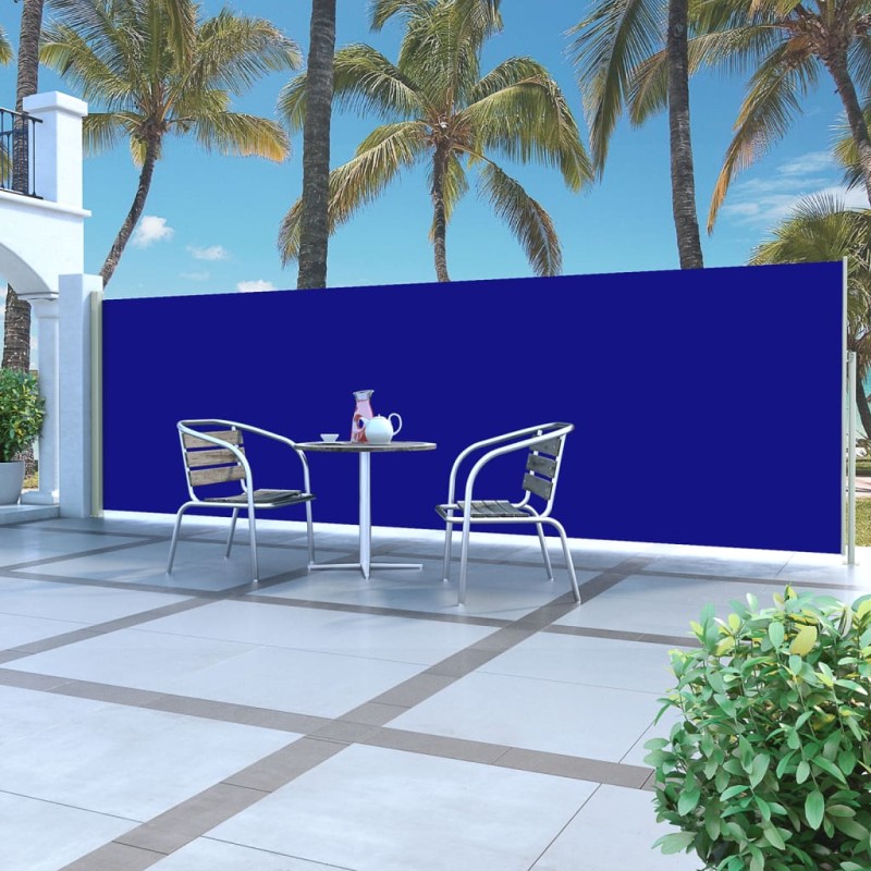 vidaXL Toldo lateral retráctil para patio azul 160x500 cm vidaXL Toldo lateral retráctil para patio azul 160x500 cm