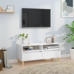 vidaXL Mueble para TV madera contrachapada blanco 100x34,5x44,5 cm