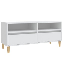 vidaXL Mueble para TV madera contrachapada blanco 100x34,5x44,5 cm