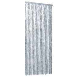 vidaXL Cortina mosquitera de chenilla blanca y gris 90x220 cm 