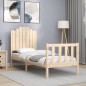 vidaXL Estructura de cama individual con cabecero madera maciza vidaXL Estructura de cama individual con cabecero madera maciza