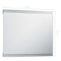 vidaXL Espejo de pared de baño con LED y sensor táctil 60x50 cm