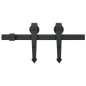vidaXL Kit de herrajes para puertas correderas SKIEN acero negro 200cm vidaXL Kit de herrajes para puertas correderas SKIEN acero negro 200cm