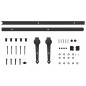 vidaXL Kit de herrajes para puertas correderas SKIEN acero negro 200cm vidaXL Kit de herrajes para puertas correderas SKIEN acero negro 200cm