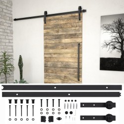 vidaXL Kit de herrajes para puertas correderas SKIEN acero negro 200cm