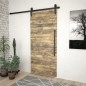 vidaXL Kit de herrajes para puertas correderas SKIEN acero negro 200cm vidaXL Kit de herrajes para puertas correderas SKIEN acero negro 200cm