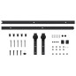 vidaXL Kit de herrajes para puertas correderas SKIEN acero negro 200cm vidaXL Kit de herrajes para puertas correderas SKIEN acero negro 200cm