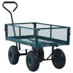 vidaXL Carrito de mano de jardín verde 250 kg