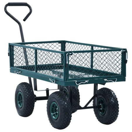 vidaXL Carrito de mano de jardín verde 250 kg