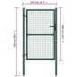 vidaXL Puerta de valla de acero verde 100x200 cm vidaXL Puerta de valla de acero verde 100x200 cm