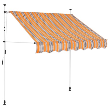 vidaXL Toldo manual retráctil amarillo y azul a rayas 100 cm