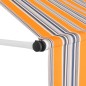 vidaXL Toldo manual retráctil amarillo y azul a rayas 100 cm vidaXL Toldo manual retráctil amarillo y azul a rayas 100 cm