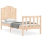 vidaXL Estructura de cama individual con cabecero madera maciza vidaXL Estructura de cama individual con cabecero madera maciza