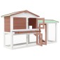 vidaXL Jaula de animales grande madera marrón y blanco 145x45x84 cm