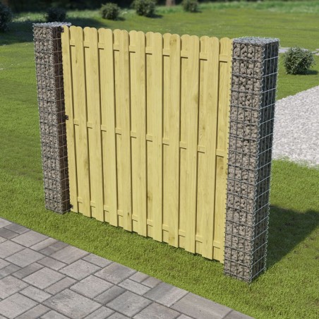 vidaXL Postes de gaviones jardín 2 uds acero galvanizado 20x20x190 cm