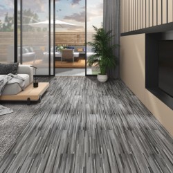 vidaXL Lamas para suelo de PVC autoadhesivas gris a rayas 5,02 m² 2 mm