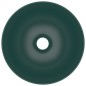 vidaXL Lavabo de cuarto de baño redondo cerámica verde oscuro vidaXL Lavabo de cuarto de baño redondo cerámica verde oscuro