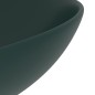 vidaXL Lavabo de cuarto de baño redondo cerámica verde oscuro vidaXL Lavabo de cuarto de baño redondo cerámica verde oscuro