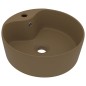 vidaXL Lavabo lujoso con rebosadero cerámica crema mate 36x13 cm vidaXL Lavabo lujoso con rebosadero cerámica crema mate 36x13 cm