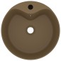 vidaXL Lavabo lujoso con rebosadero cerámica crema mate 36x13 cm vidaXL Lavabo lujoso con rebosadero cerámica crema mate 36x13 cm